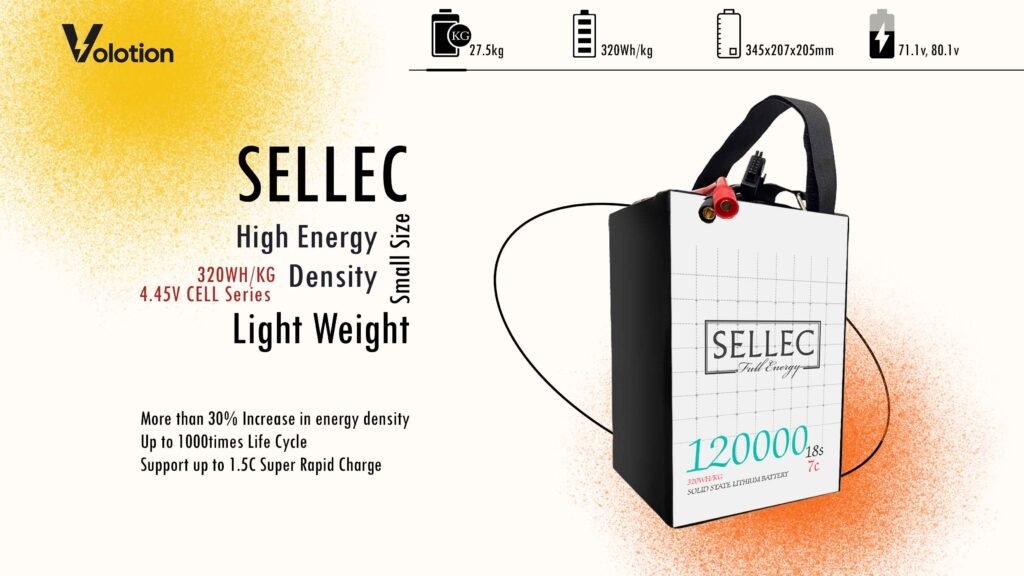 Selec Semi solid State 18s 120000mAh 7C Drone Battery (Also for Boat & UPS Applications) 