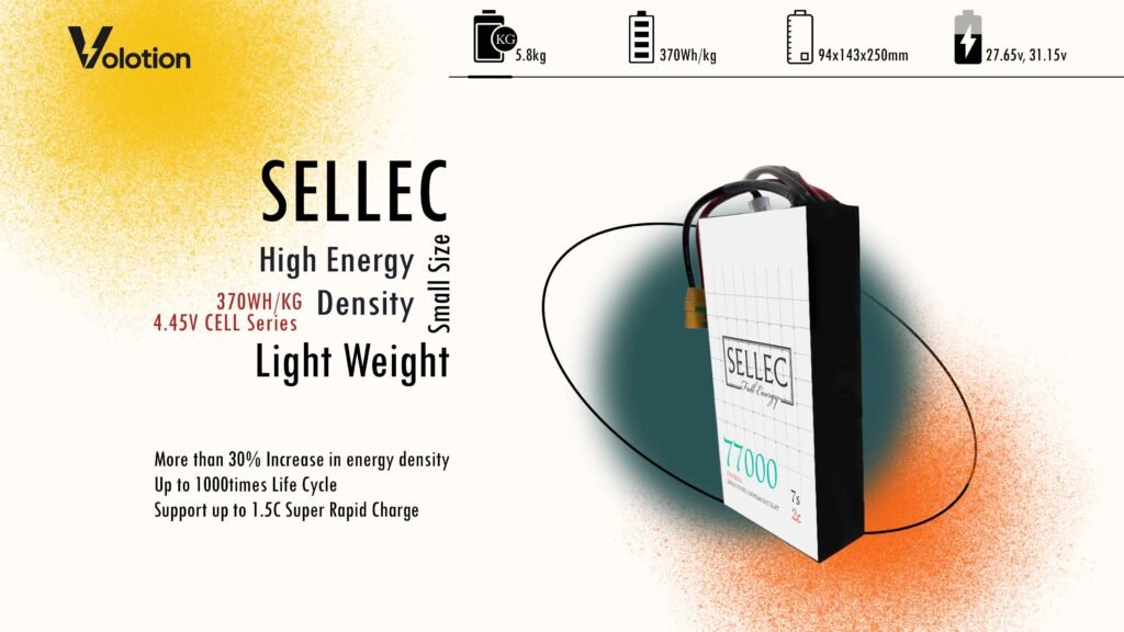 Sellec Semi solid State 7s 77000mAh 2C Drone Battery (Also for Boat & UPS Applications)