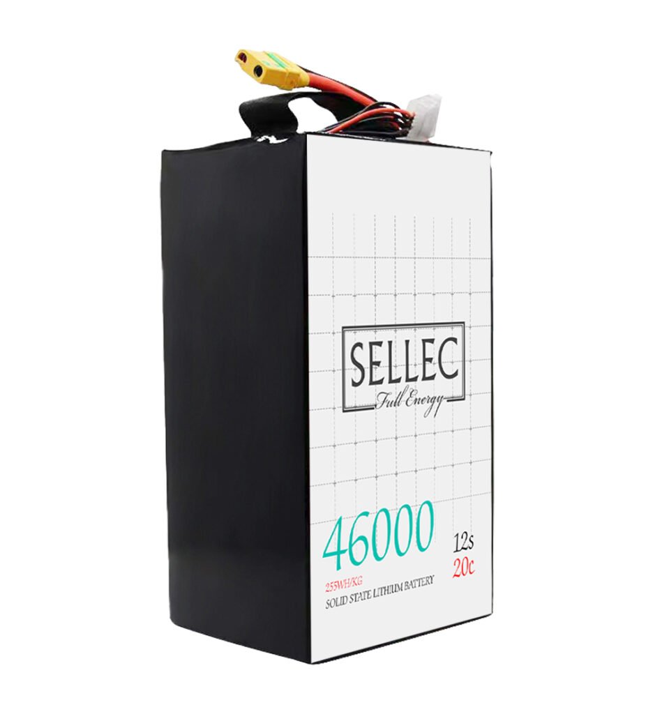 Sellec Semi Solid State 12s 46000mAh 20C Drone Battery (Also for Boat & UPS Applications)